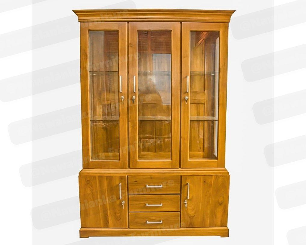 Three door display cabinet - 3 door display cabinet,large display cabinet,display cabinet,showcase,wooden display cabinet,glass display cabinet,display cabinet sri lanka,living room furniture,furniture maharagama,nawalanka furniture