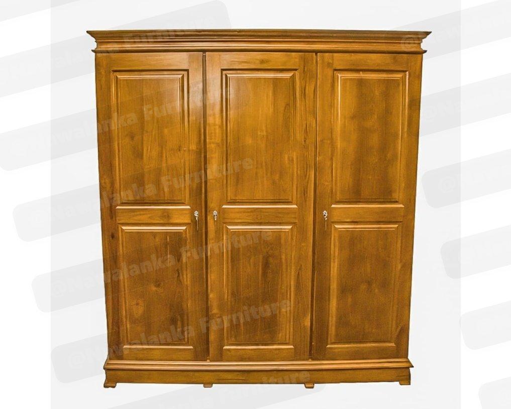 Triple door panel wardrobe - 3 door wardrobe,panel wardrobe,wardrobe,wooden wardrobe,teak wardrobe,clothes cupboard,almirah,wardrobe sri lanka,wardrobe price sri lanka,bedroom furniture,furniture maharagama,nawalanka furniture
