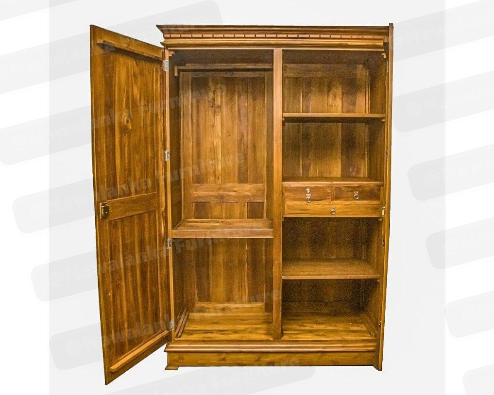 Twin Panel Wardrobe - 2 door wardrobe,panel wardrobe,wardrobe,wooden wardrobe,teak wardrobe,clothes cupboard,almirah,wardrobe sri lanka,wardrobe price sri lanka,bedroom furniture,furniture maharagama,nawalanka furniture