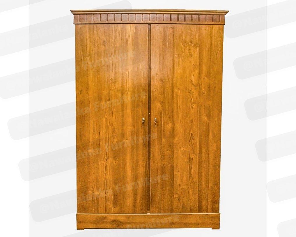 Classic Wooden Two-Door Wardrobe - 2 door wardrobe,carved wardrobe,wardrobe,wooden wardrobe,teak wardrobe,clothes cupboard,almirah,wardrobe sri lanka,wardrobe price sri lanka,bedroom furniture,furniture maharagama,nawalanka furniture