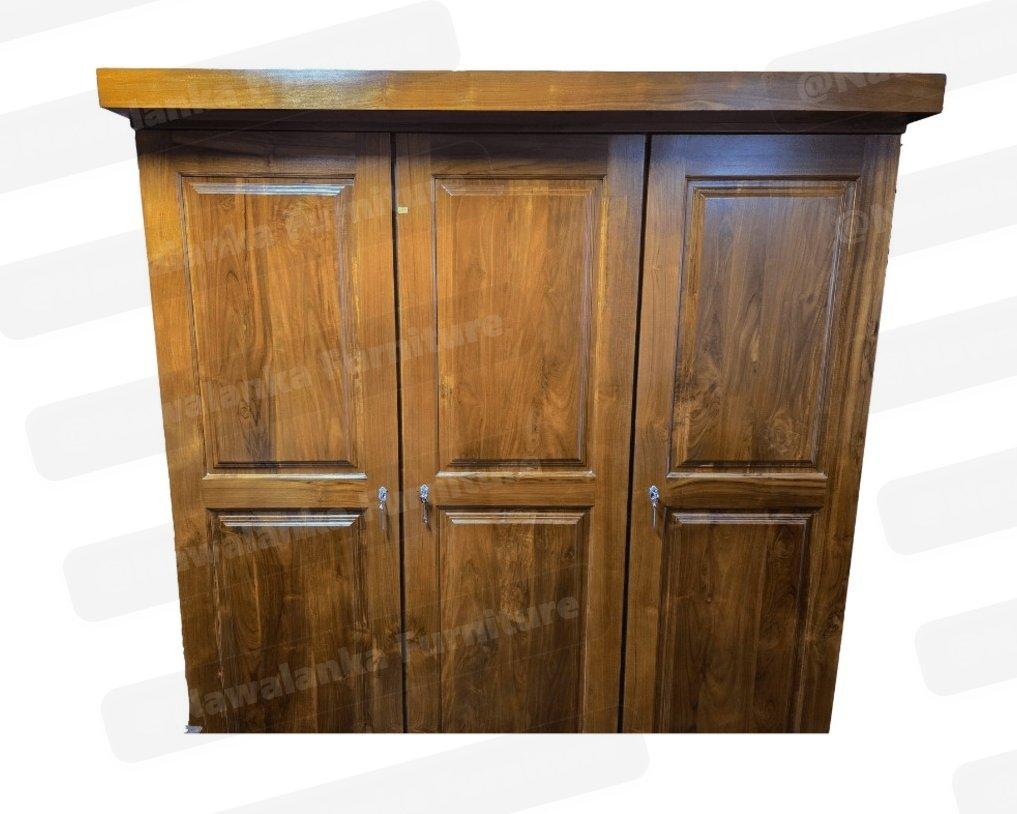 Triple Door Box Wardrobe - 3 door wardrobe,box wardrobe,wardrobe,wooden wardrobe,teak wardrobe,clothes cupboard,almirah,wardrobe sri lanka,wardrobe price sri lanka,bedroom furniture,furniture maharagama,nawalanka furniture